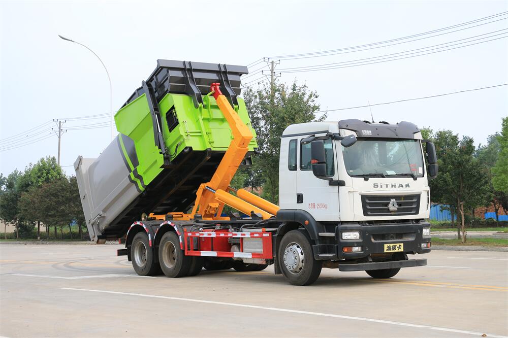 18-20噸勾臂垃圾車(chē)-重汽斯太爾后雙橋大型套臂18-20噸方勾臂式垃圾車(chē)